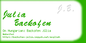 julia backofen business card